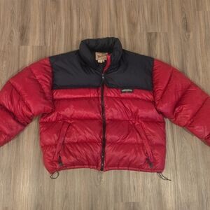 Woolrich Goose Down Puffer Jacket Rugged Outdoor Cardinal